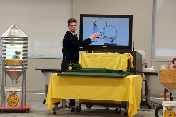 austin conducts a safety demonstration