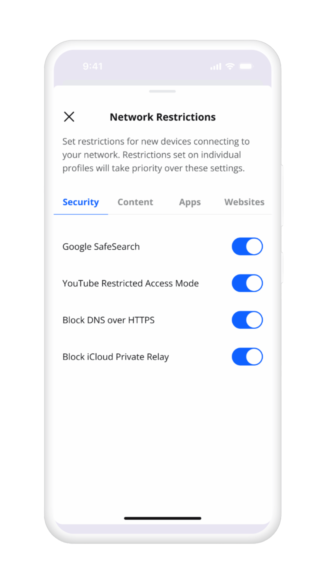 Network Restrictions