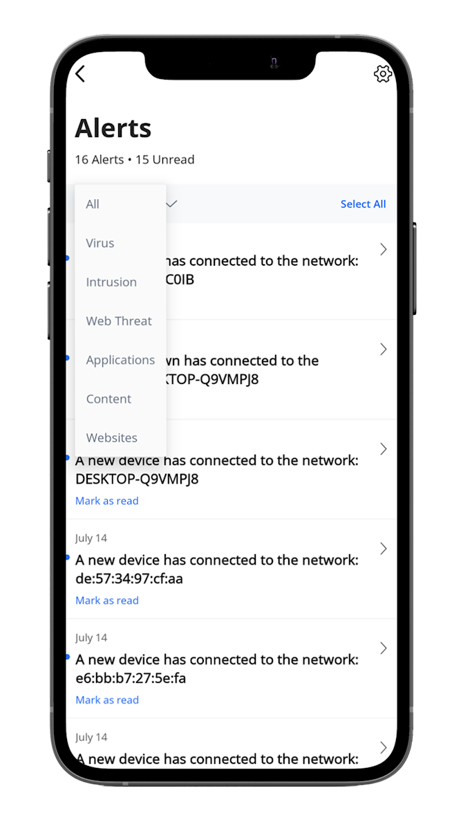 alert options
