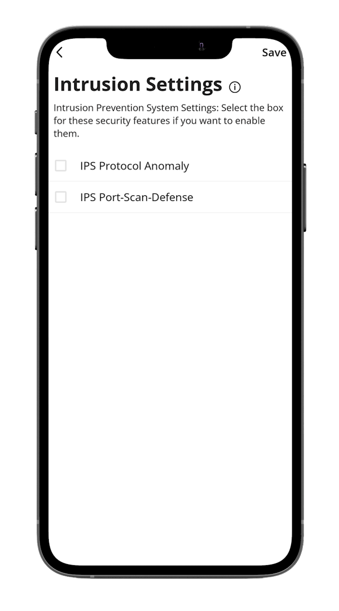 intrusion settings