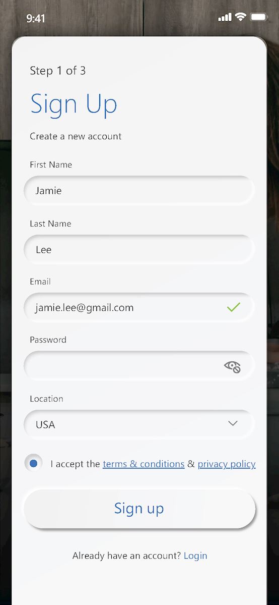 CommandIQ Registration Screen