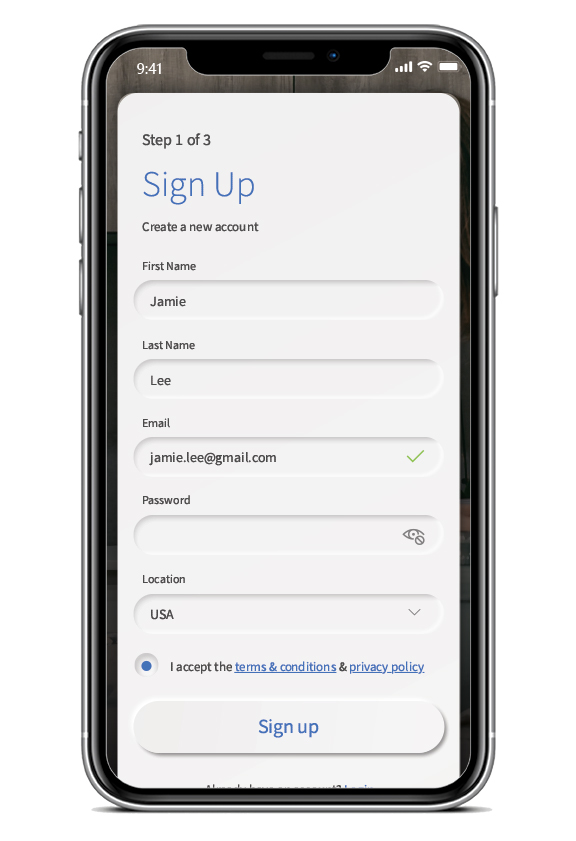 CommandIQ Registration Screen