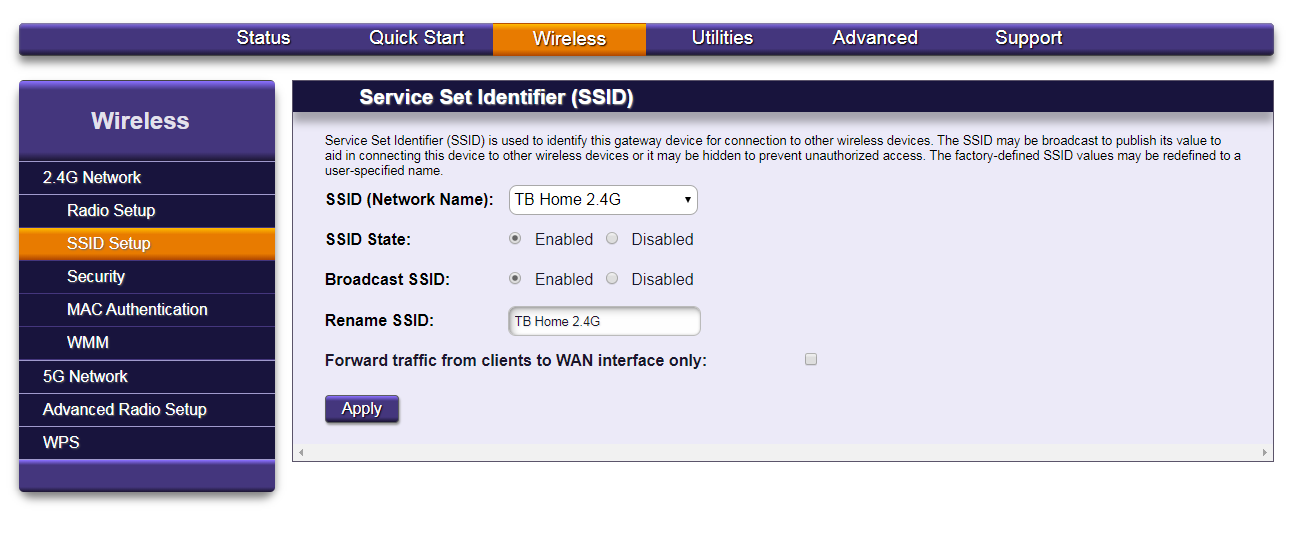 SSID Setup