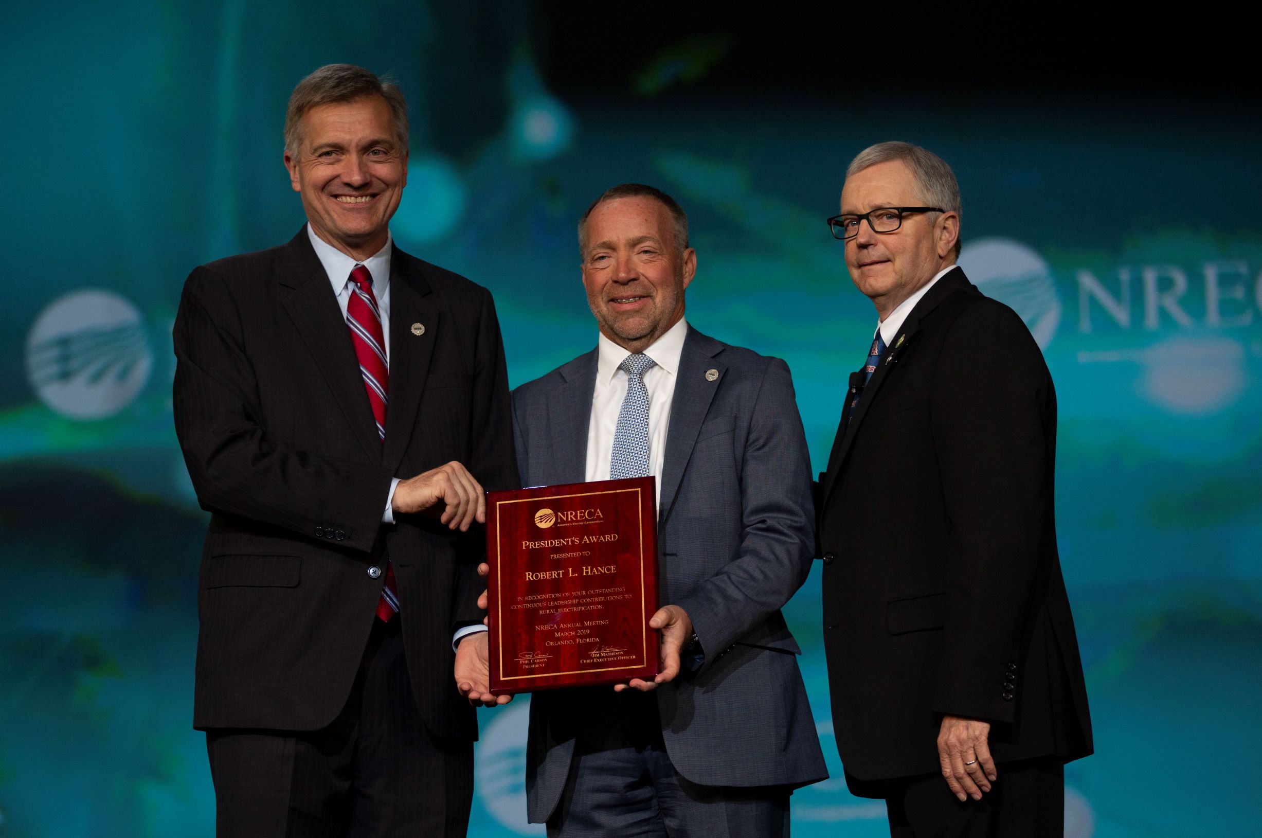 Bob Hance is presented with NRECA President's Award